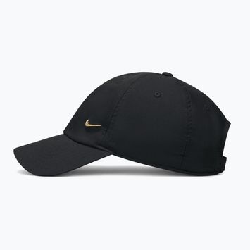 Baseball cap Nike Dri-Fit Club Unstructured Metal Swoosh 2026 black/metallic gold