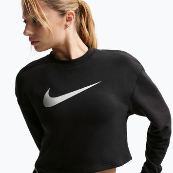 Women's training sweatshirt Nike Pro Dri-Fit Crew Neck black/metallic silver/white