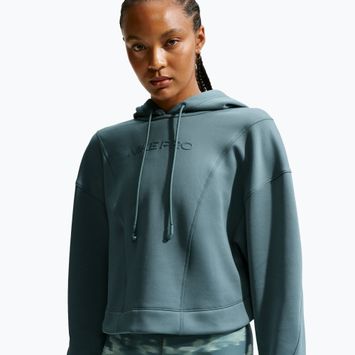 Women's training sweatshirt Nike Pro Therma-Fit Hoodie mineral slate/white