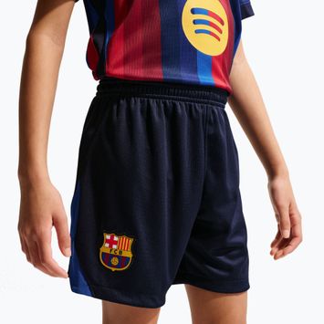 Children's football shorts Nike FC Barcelona Dri-Fit Stadium Home blackened blue/mineral yellow