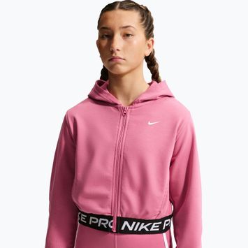 Children's sweatshirt Nike Pro Fleece Dri-Fit Full-Zip peony/peony/black/white