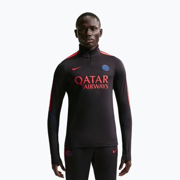 Men's football sweatshirt Nike Paris Saint-Germain Strike Dri-Fit Soccer Knit Drill Top black/global red/global red