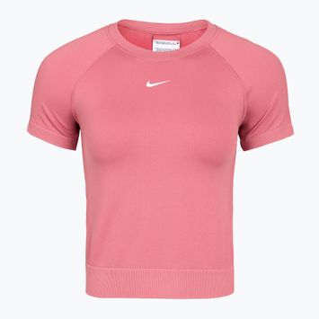 Women's training shirt Nike Pro Seamless Dri-Fit peony/white