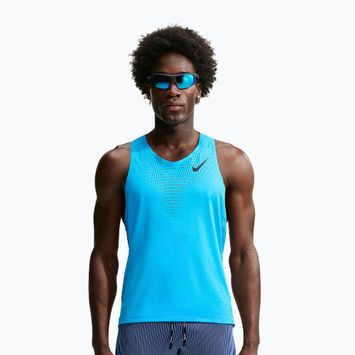 Men's running shirt Nike AeroSwift light current blue/black