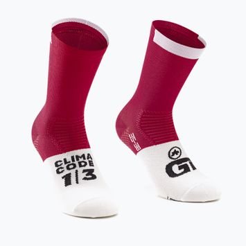 ASSOS GT C2 red/white cycling socks P13.60.700.4M.0