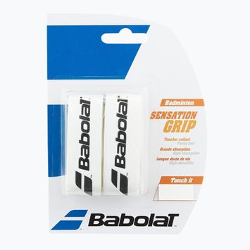 Babolat Grip Sensation badminton racket wraps 2 pcs white.