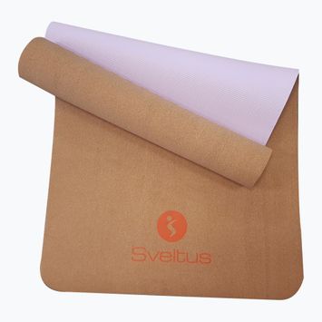 Exercise mat Sveltus Cork Yoga natural/ lilac
