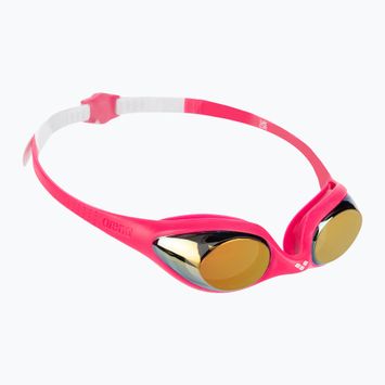 Children's swimming goggles arena Spider JR Mirror white/pink/fuchsia