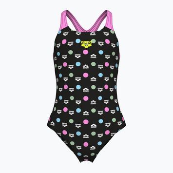 Children's one-piece swimsuit arena Multiple Dot Swim Pro Back multi black/orchid