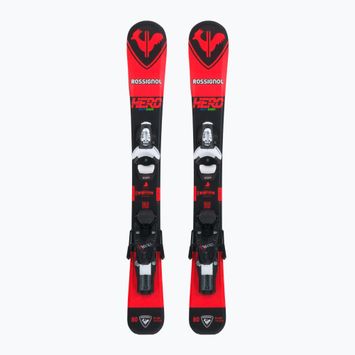 Children's downhill skis Rossignol Hero Pro + Team 4 GW Black Bulk red