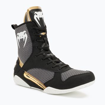 Venum Elite Boxing boots black/white/gold