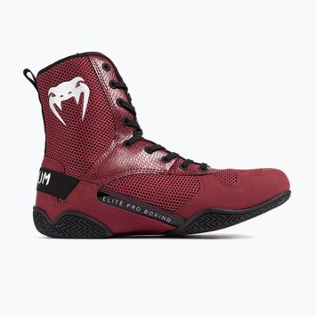 Venum Elite Boxing shoes wine lees/silver logo