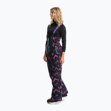 Women's snowboard trousers ROXY X Rowley Insulated Bib true black darkreds floral