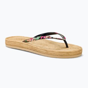 ROXY South Beach III women's flip flops black/pink/soft lime