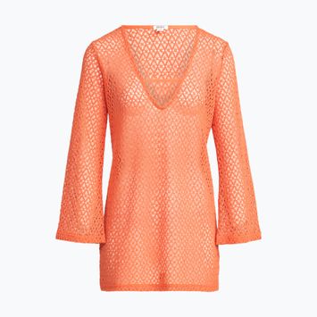 Women's Roxy Love Coastline Beach V Neck dress apricot brandy