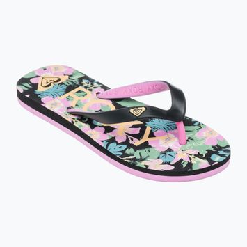 ROXY Tahiti VII children's flip flops black/pink stencil