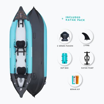 AQUADESIGN 2-person inflatable kayak Koloa 360 cm blue/black