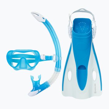 Aqualung Nabul snorkelling set mask + snorkel + fins blue/white