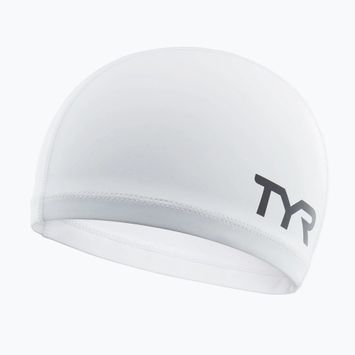 TYR Silicone Comfort white swimming cap