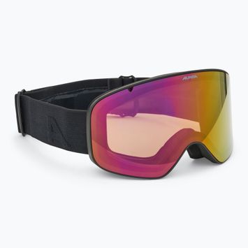 Alpina Fernie Q-Lite black matt/red children's ski goggles
