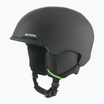 Alpina Brix children's ski helmet black/ neon matt