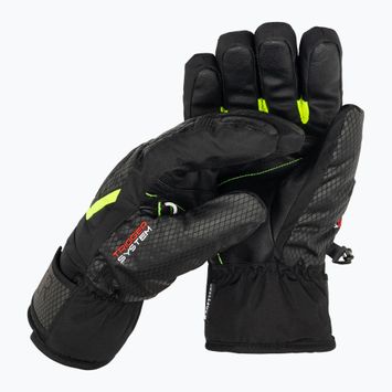 LEKI WCR Team 3D Junior ski gloves black ice/lemon