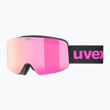 UVEX children's ski goggles Pwdr FM black matt/mirror pink green clear