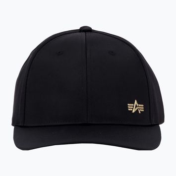 Alpha Industries men's Metal Label black/shiny gold baseball cap
