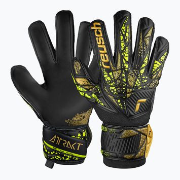 Reusch Attrakt Infinity Finger Support goalkeeper gloves black/gold/yellow/black