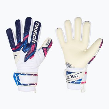 Reusch Attrakt RE:GRIP NC Junior children's goalkeeping gloves blue/pink/white