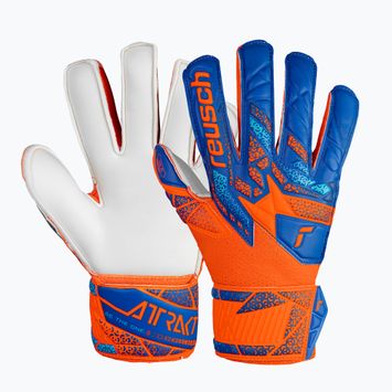 Reusch Attrakt Solid Finger Support Junior shocking orange/blue children's goalkeeper gloves