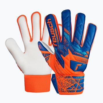Reusch Attrakt Starter Solid Finger Support Junior shocking orange/blue children's goalkeeper gloves