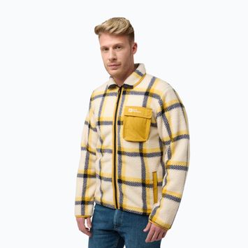Jack Wolfskin men's fleece sweatshirt Felslicht Check panna cotta