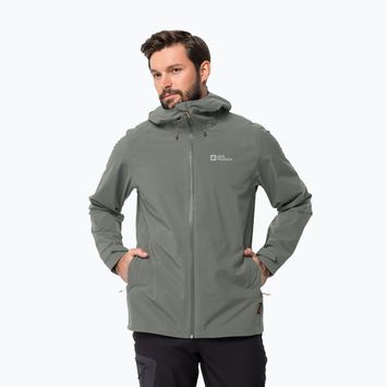 Jack Wolfskin men's Highest Peak rain jacket green 1115131_4143_005