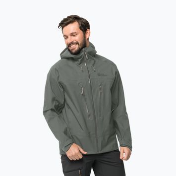 Jack Wolfskin men's rain jacket Kammweg 3L Jkt M green 1115831