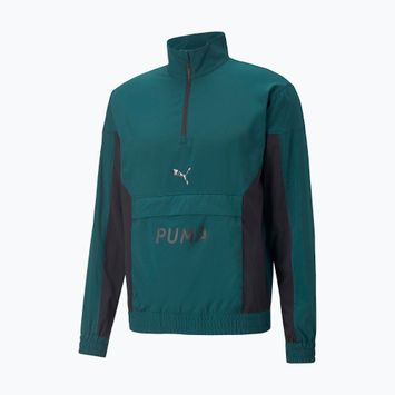 Men's training jacket PUMA FIT Woven 1/2 ZIP green 522129 24