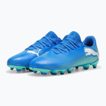 PUMA Future 7 Play FG/AG Jr children's football boots hyperlink blue/mint/puma white