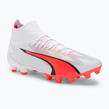 Men's football boots PUMA Ultra Pro FG/AG puma white/puma black/fire orchid