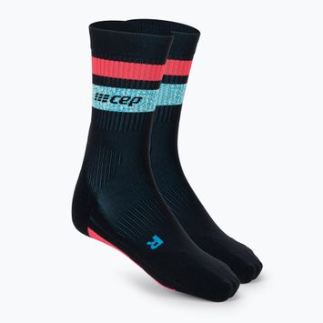 CEP Miami Vibes 80's men's compression running socks black/blue/pink