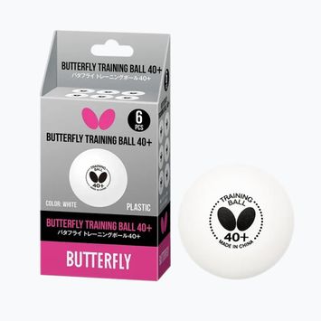 Butterfly table tennis training balls 6 pcs white.