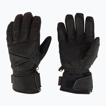 Men's ski gloves Descente 5 Finger Leather black