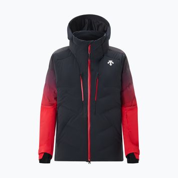 Men's ski jacket Descente Hybrid Down black/ electric red