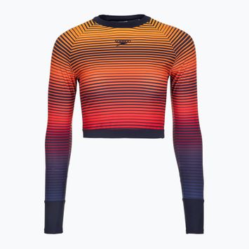 Speedo Women's Swimming Longsleeve Placement Wrap Back Top blue/orange