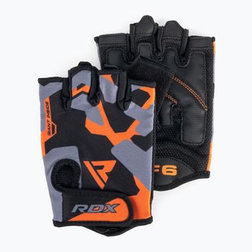 RDX Sumblimation F6 black-orange fitness gloves WGS-F6O