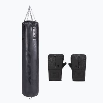 Boxing bag + glove set RDX F6 3PC matte black