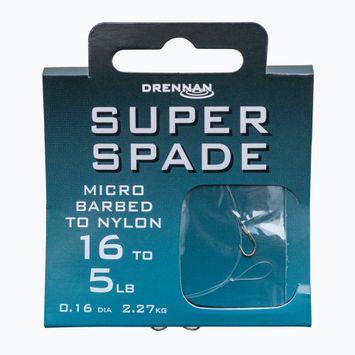 Drennan Super Spade barbless hook + line methode leader 8 pcs clear HNSSPM012