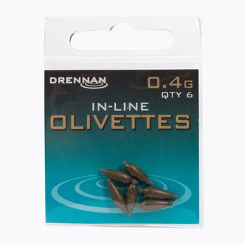 Drennan olive weights with needlepoint 6pcs grey TOOIO030
