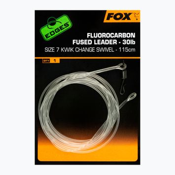 Fox International Fluorocarbon carp leader Fused Leader 30 lb - Kwik Change Swivel 115 cm transparent CAC717