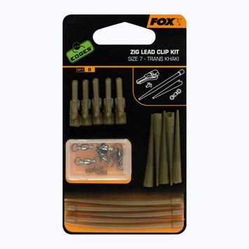 Fox International Secure Zig Lead Clip Kit 5 pcs. Trans Khaki CAC722