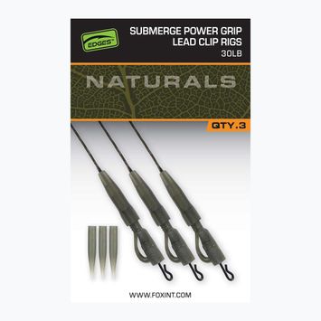 Fox International Naturals Sub Power Grip Lead Clip 3 carp leaders